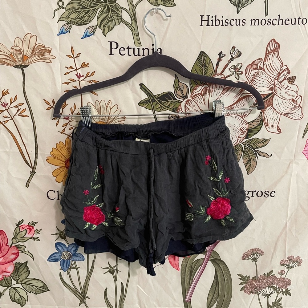 Japna Charcoal Ruffled Shorts